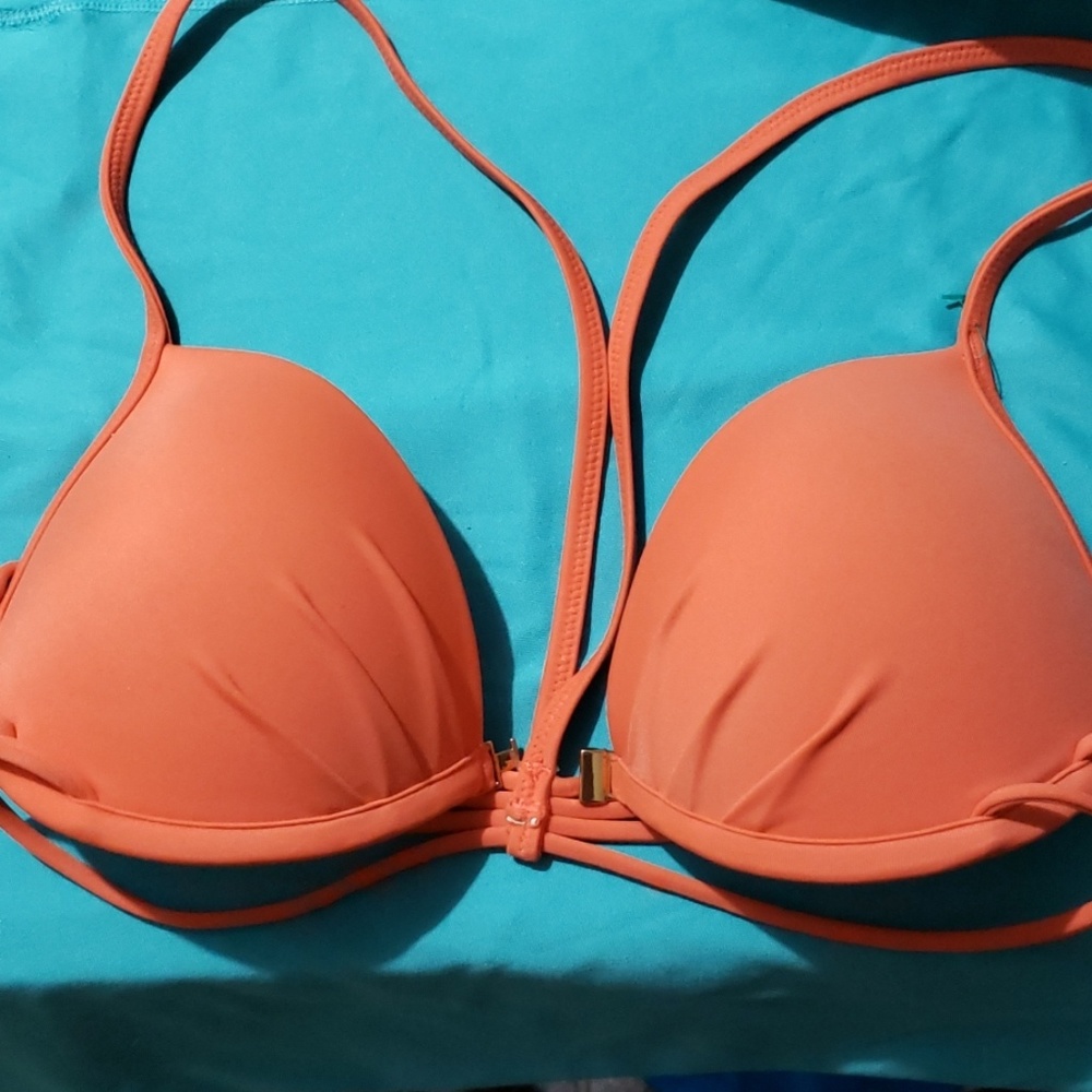 VICTORIAS SECRET WOMEN'S CORAL STRAPPY BIKINI TOP - Picture 5 of 8